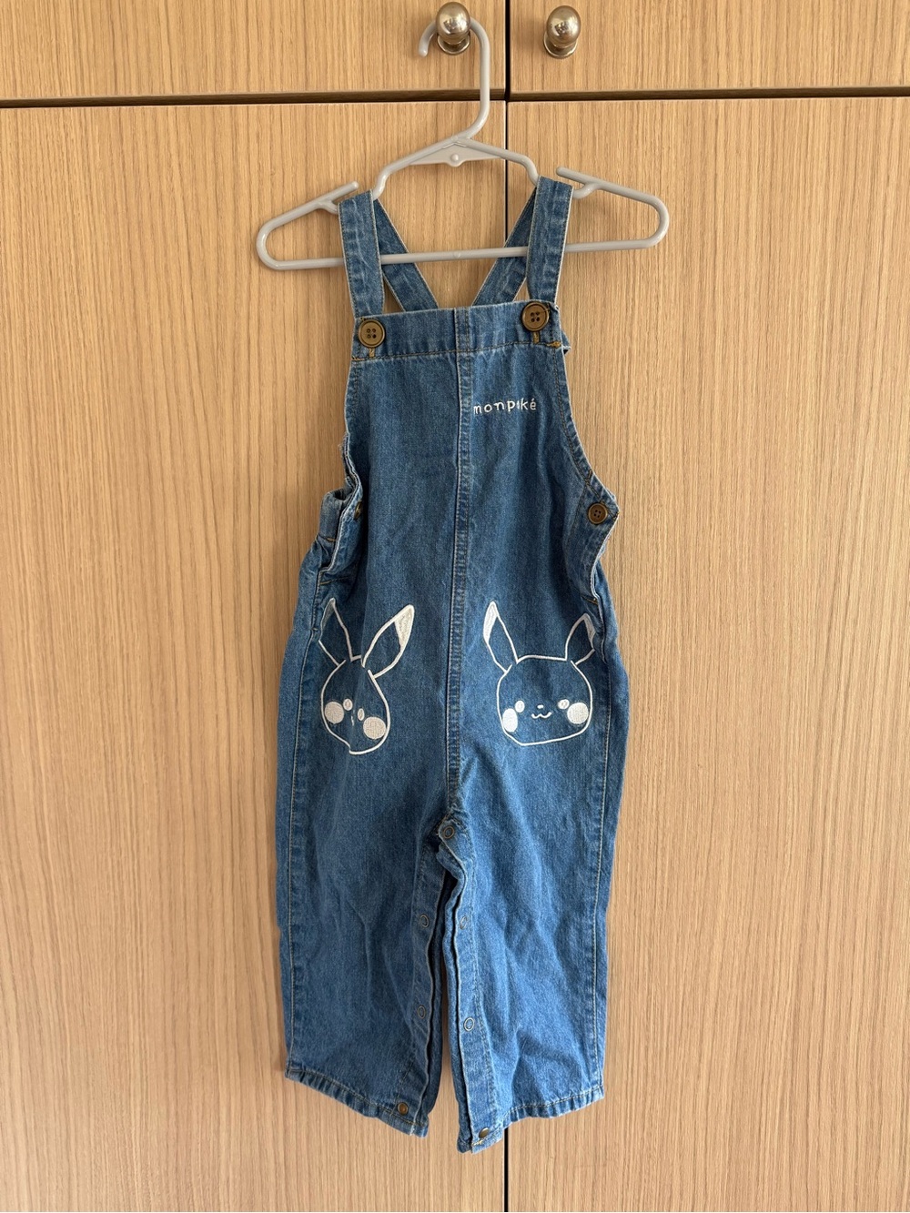 Japanese toddler Denim Overalls with pickachu faces